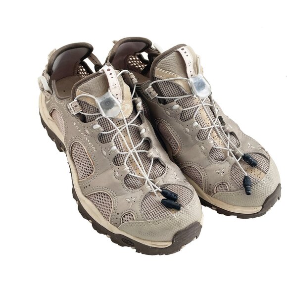 SOLD!! Salomon Womens 7.5 Beige Techamphibian 2 Water Mesh Trail Hiking Shoes - Picture 1 of 11